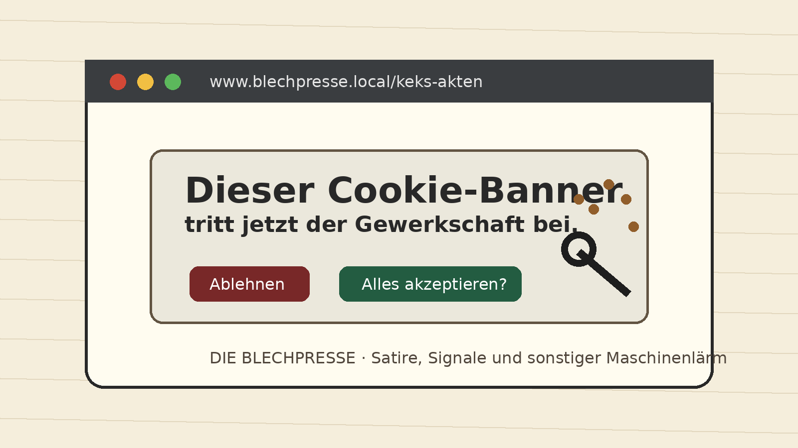 Der Cookie-Banner tritt der Gewerkschaft bei