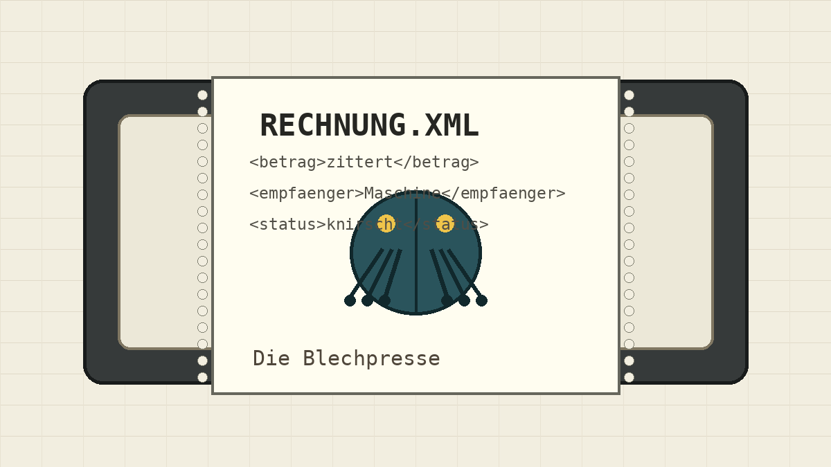 Die Rechnung kommt jetzt als kleiner XML-Käfer