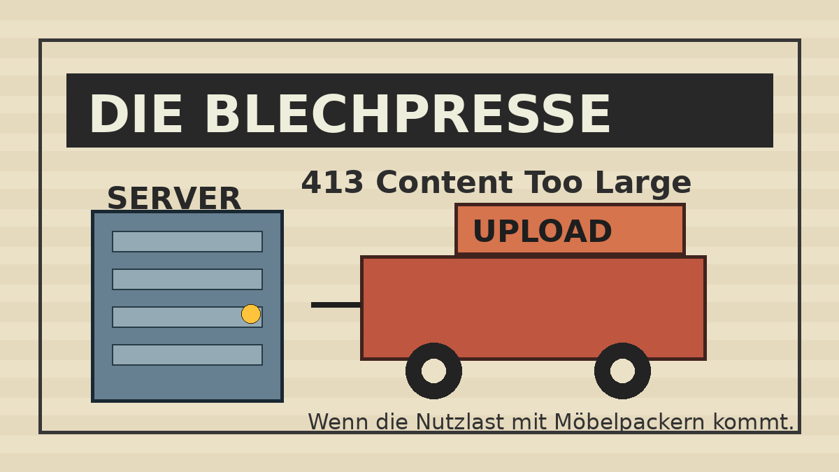 Der Upload kommt mit Umzugswagen