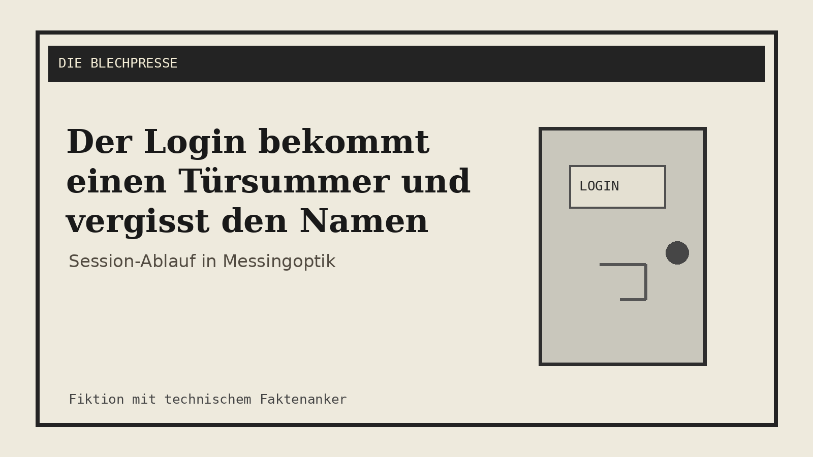 Der Login bekommt einen Türsummer und vergisst den Namen