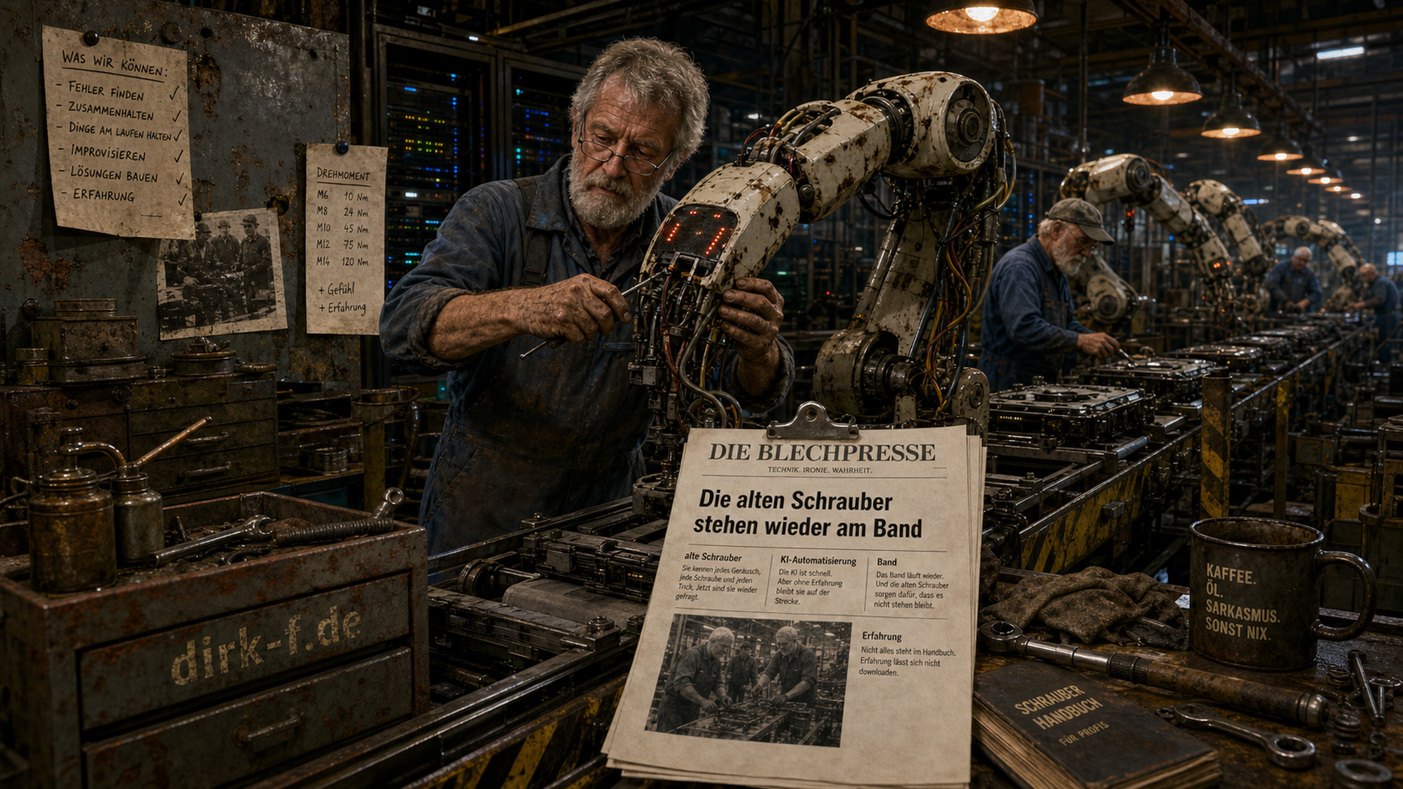 Die alten Schrauber stehen wieder am Band