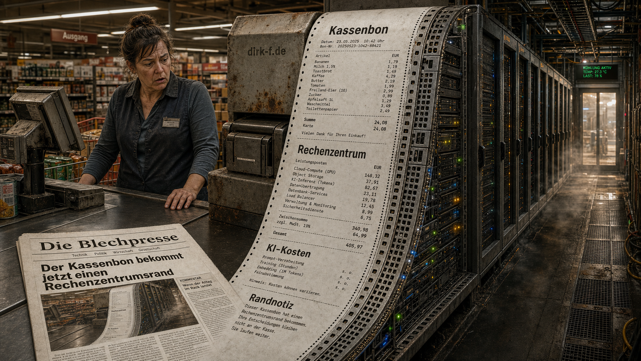 Der Kassenbon bekommt jetzt einen Rechenzentrumsrand